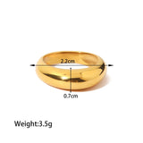 Zircon Shell Chubby Dome Ring – Waterproof 18K Gold Plated Ring | Ezra Gems