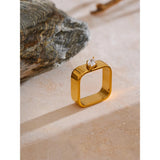 Square Gemstone Gold Ring