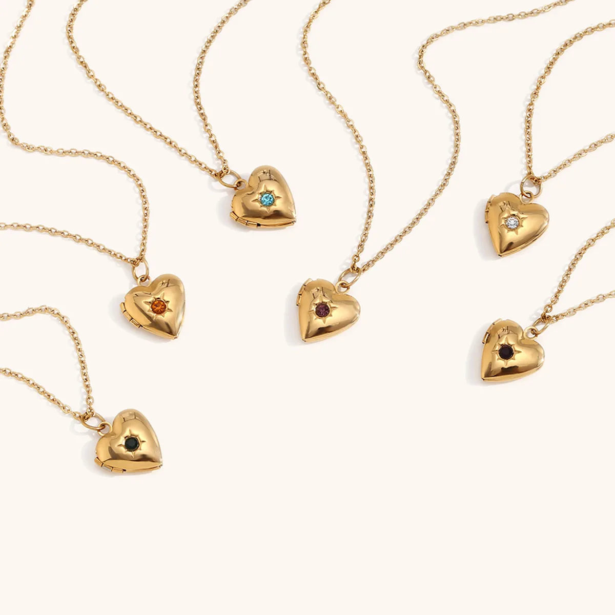 Birthstone Box Pendant Necklace – Waterproof 18K Gold Plated Necklace | Ezra Gems