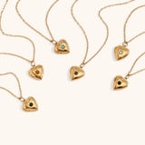 Birthstone Box Pendant Necklace – Waterproof 18K Gold Plated Necklace | Ezra Gems