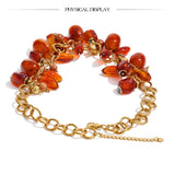 Amber Resin Bead Charm Necklace – Waterproof 18K Gold Plated Necklace | Ezra Gems