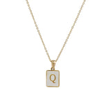 Mother of Pearl Initial Necklace – Waterproof 18K Gold Plated Necklace | Ezra Gems