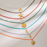 Sun & Starfish Bead Necklace