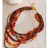 Layered Resin Bead Bib Necklace – Waterproof 18K Gold Plated Necklace | Ezra Gems