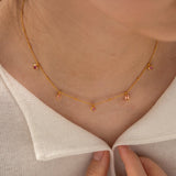 Pink Stone Pendant Necklace and Bracelet Set