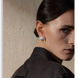 Simulated Pearl Round Stud Earrings – Waterproof 18K Gold Plated Earrings | Ezra Gems