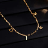 Letter Star Pendant Necklace