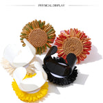 Sunflower Resin Cuff Bangle Bracelet – Waterproof 18K Gold Plated Bracelet | Ezra Gems