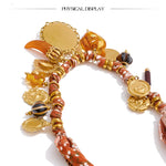 Resin Heart Flower Braided Cord Necklace – Waterproof 18K Gold Plated Necklace | Ezra Gems