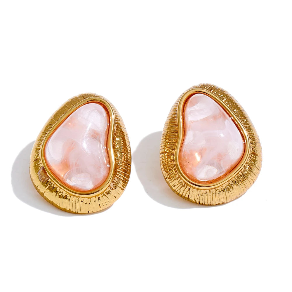 Candy Color Resin Heart Stud Earrings