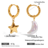 Pearl Star & Moon Drop Earrings