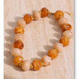 Chunky Resin Round Bead Necklace – Waterproof 18K Gold Plated Necklace | Ezra Gems
