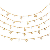 Dainty Crystal Charm Pendant Necklace – Waterproof 18K Gold Plated Necklace | Ezra Gems