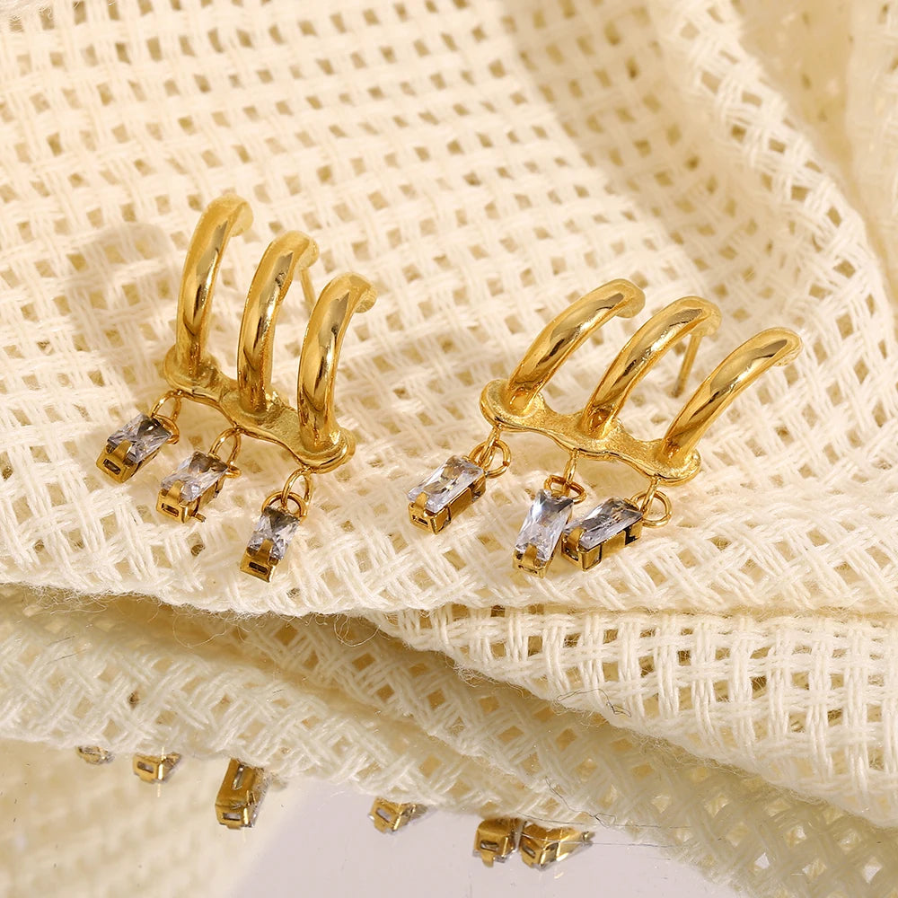 Luxury Tassel Zircon Earrings – Waterproof 18K Gold Plated Earrings | Ezra Gems