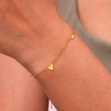 Mini Heart Chain Bracelet – Waterproof 18K Gold Plated Bracelet | Ezra Gems