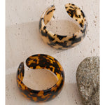 Leopard Print Resin Cuff Bracelet – Waterproof 18K Gold Plated Bracelet | Ezra Gems