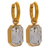 CZ Square Drop Earrings