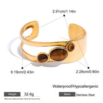 Tiger Eye Stone Hollow Bracelet – Waterproof 18K Gold Plated Bracelet | Ezra Gems