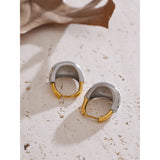 Geometric Two-tone Hoop Earrings