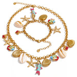 Ocean Charm Enamel Starfish Bracelet — waterproof hypoallergenic stainless steel 18K gold-plated jewelry | Ezra Gems
