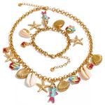 Ocean Charm Enamel Starfish Necklace — waterproof hypoallergenic stainless steel 18K gold-plated jewelry | Ezra Gems