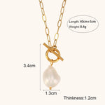 Baroque Freshwater Pearl Pendant Necklace – Waterproof 18K Gold Plated Necklace | Ezra Gems
