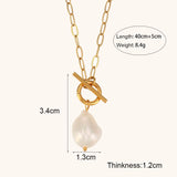 Baroque Freshwater Pearl Pendant Necklace – Waterproof 18K Gold Plated Necklace | Ezra Gems
