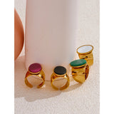 Stone Wide Band Ring