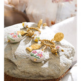 Ceramic Flower Drop Earrings