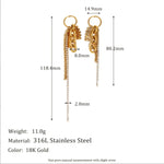 Zircon Chain Tassel Earrings – Waterproof 18K Gold Plated Earrings | Ezra Gems