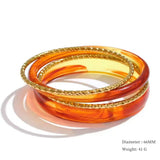 3-Circle Resin Bangle Set