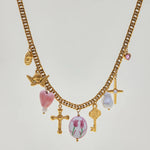 Cross Charm Cluster Necklace – Waterproof 18K Gold Plated Necklace | Ezra Gems
