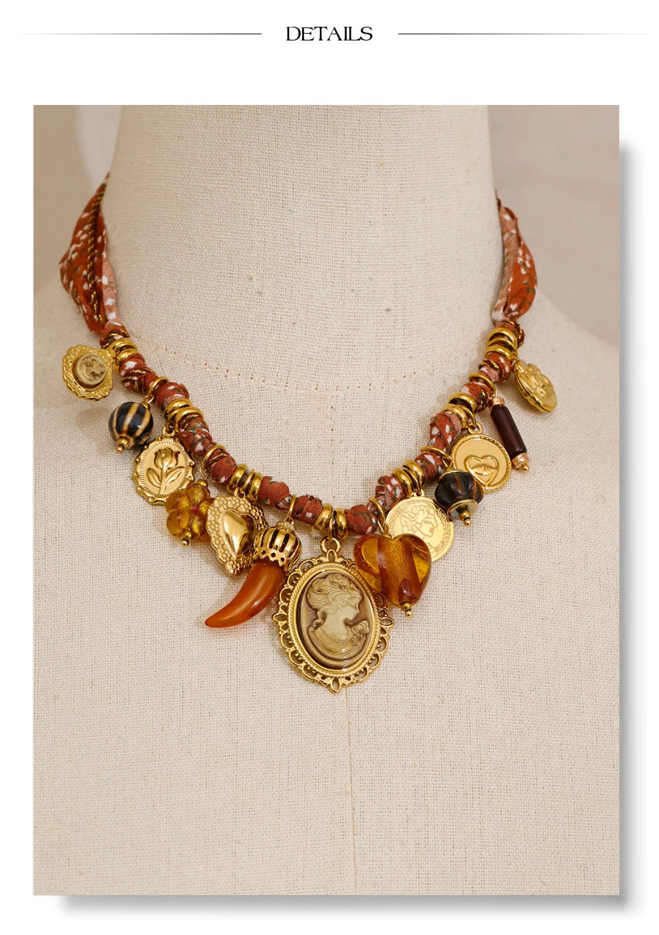 Resin Heart Flower Braided Cord Necklace – Waterproof 18K Gold Plated Necklace | Ezra Gems