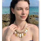 Braided Rope Resin Portrait Charm Necklace – Waterproof 18K Gold Plated Necklace | Ezra Gems