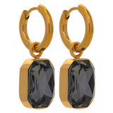 CZ Square Drop Earrings