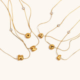 Sparkling Zircon Initial Necklace – Waterproof 18K Gold Plated Necklace | Ezra Gems