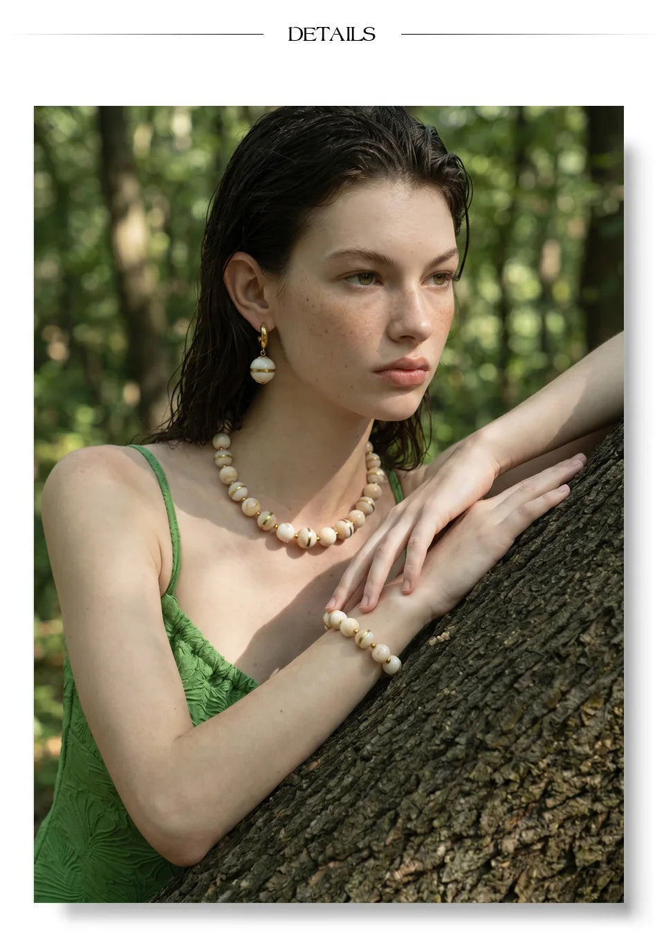 Acrylic Bead Chain Jewelry Set – Waterproof 18K Gold Plated Jewelry Set | Ezra Gems