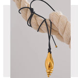 Conch Shell Leather Pendant Necklace