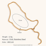 Oval Bead Clavicle Chain Necklace – Waterproof 18K Gold Plated Necklace | Ezra Gems