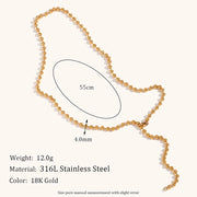 Oval Bead Clavicle Chain Necklace – Waterproof 18K Gold Plated Necklace | Ezra Gems
