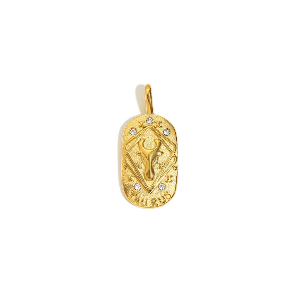 Constellation Square Pendant Necklace – Waterproof 18K Gold Plated Necklace | Ezra Gems