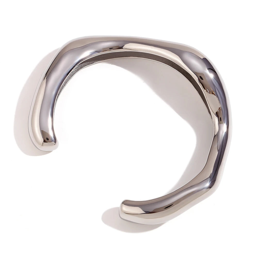 Liquid Wave Open Cuff Bracelet – Waterproof 18K Gold Plated Bracelet | Ezra Gems