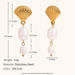 Starfish Shell Pearl Tassel Earrings – Waterproof 18K Gold Plated Earrings | Ezra Gems