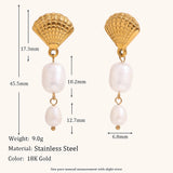 Starfish Shell Pearl Tassel Earrings – Waterproof 18K Gold Plated Earrings | Ezra Gems