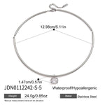 Zircon Charm Rigid Collar Necklace – Waterproof 18K Gold Plated Necklace | Ezra Gems