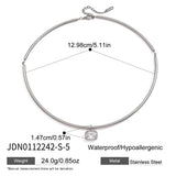 Zircon Charm Rigid Collar Necklace – Waterproof 18K Gold Plated Necklace | Ezra Gems
