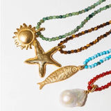 Sun & Starfish Bead Necklace
