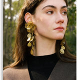 Flower Tassel Drop Earrings