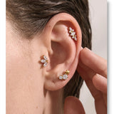 Shiny Cubic Zirconia Flat Back Earring – Waterproof 18K Gold Plated Earring | Ezra Gems