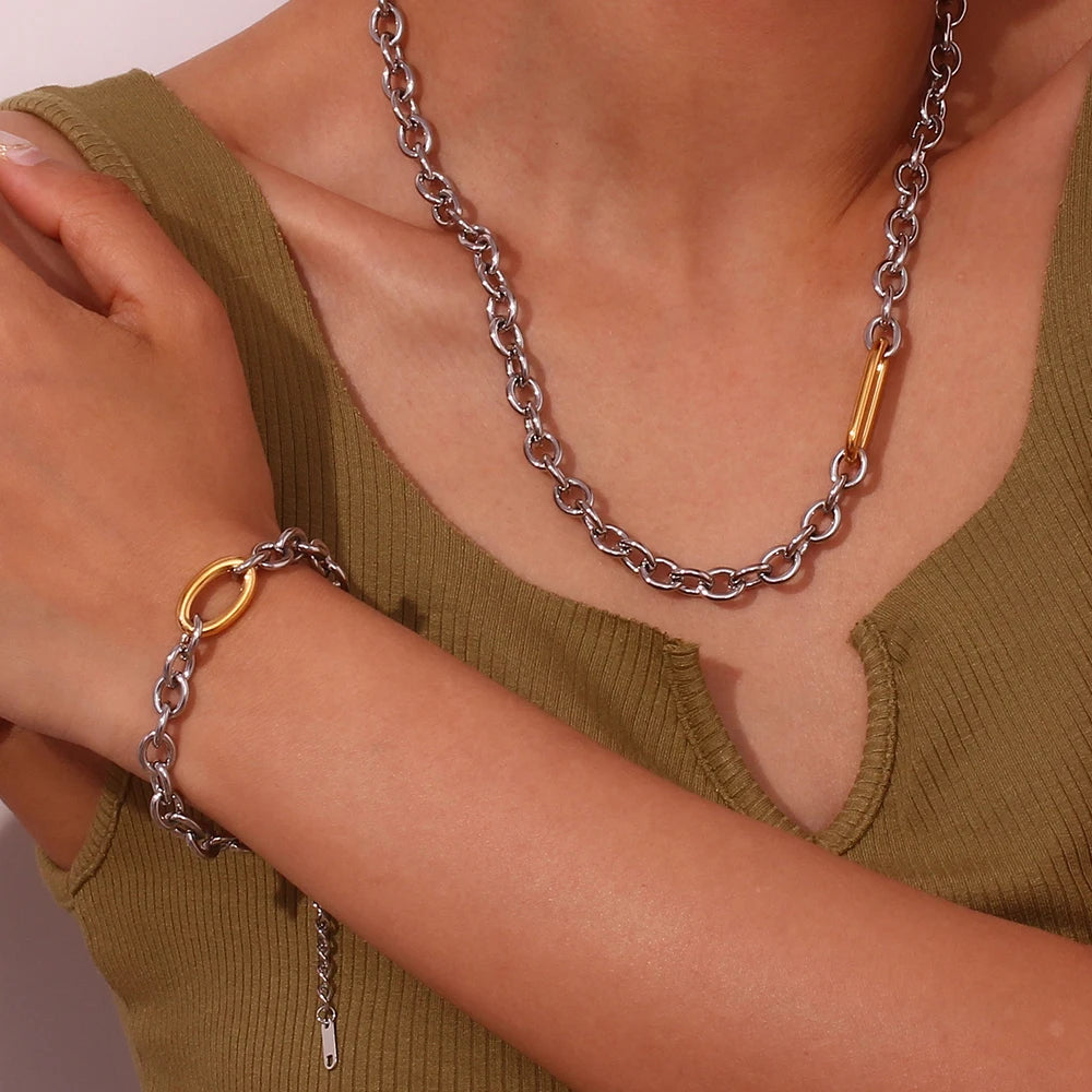 Punk Paperclip O-Chain Necklace – Waterproof 18K Gold Plated Necklace | Ezra Gems